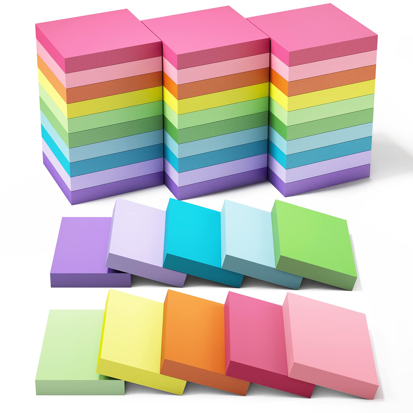Photo 1 of EOOUT Sticky Notes1.5x2 Inches, 30 Pack Bright Colors Self-Stick Pads, Super Adhesive Memo Pads, 75 Sheets/Pad, 2250 Sheets