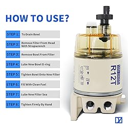 DZFST.FI R12T Fuel Filter Water Separator Spin-on