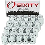 Sixity Auto 20 Chrome Bulge Acorn Wheel Lug Nuts for Chrysler 300 300C M14x1.5mm 1.4"