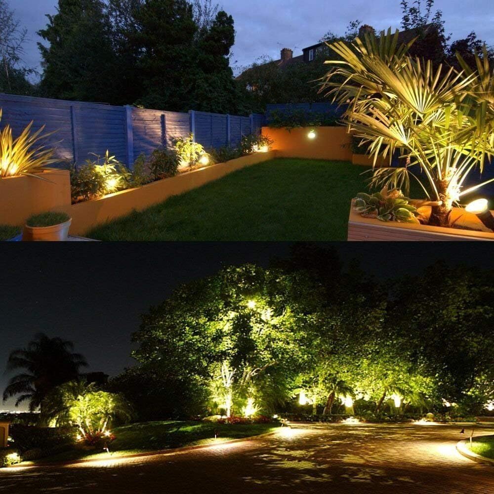 ZUCKEO 5W LED Landscape Lights 12V 24V Garden Lights Waterproof Warm White Walls Trees Flags Outdoor Landscape Spotlights with Stakes (8 Pack) : Garden & Outdoor