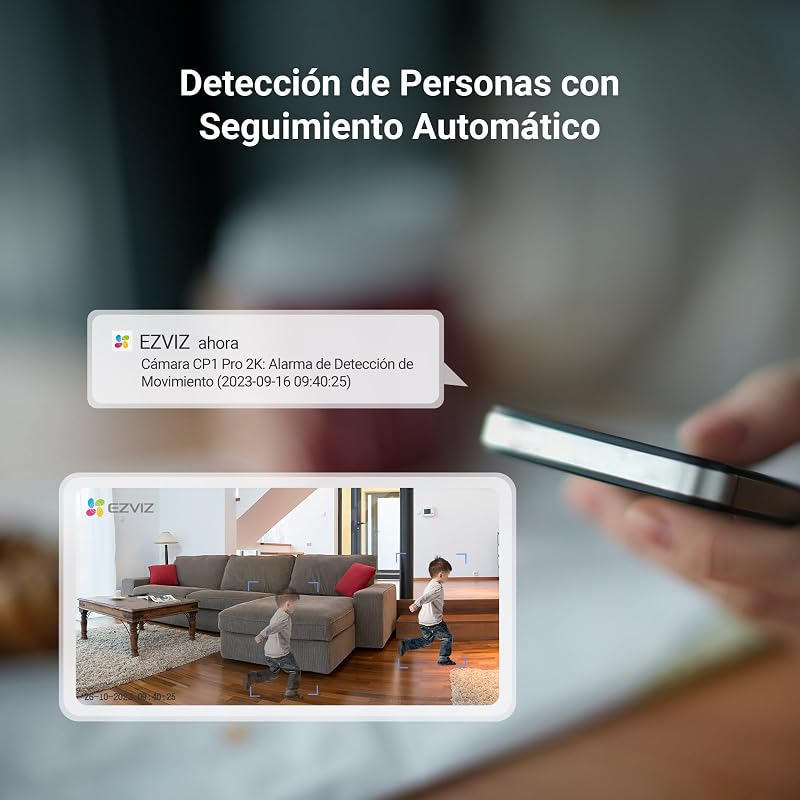 2K Camara Vigilancia WiFi Interior con Seguimiento Automático, Cámara IP Domicilio WiFi 360° para Bebe con Visión Nocturna Color, Detección Humana, Llamada Bidireccional, Soporta 512GB, CP1 3MP