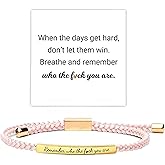 Dont Let The Hard Days Win Bracelet, Motivational Tube Adjustable Hand Bradied Wrap For Women Man Stainless Steel To My Daughter Best Friend Gift For Women Man Jewelry