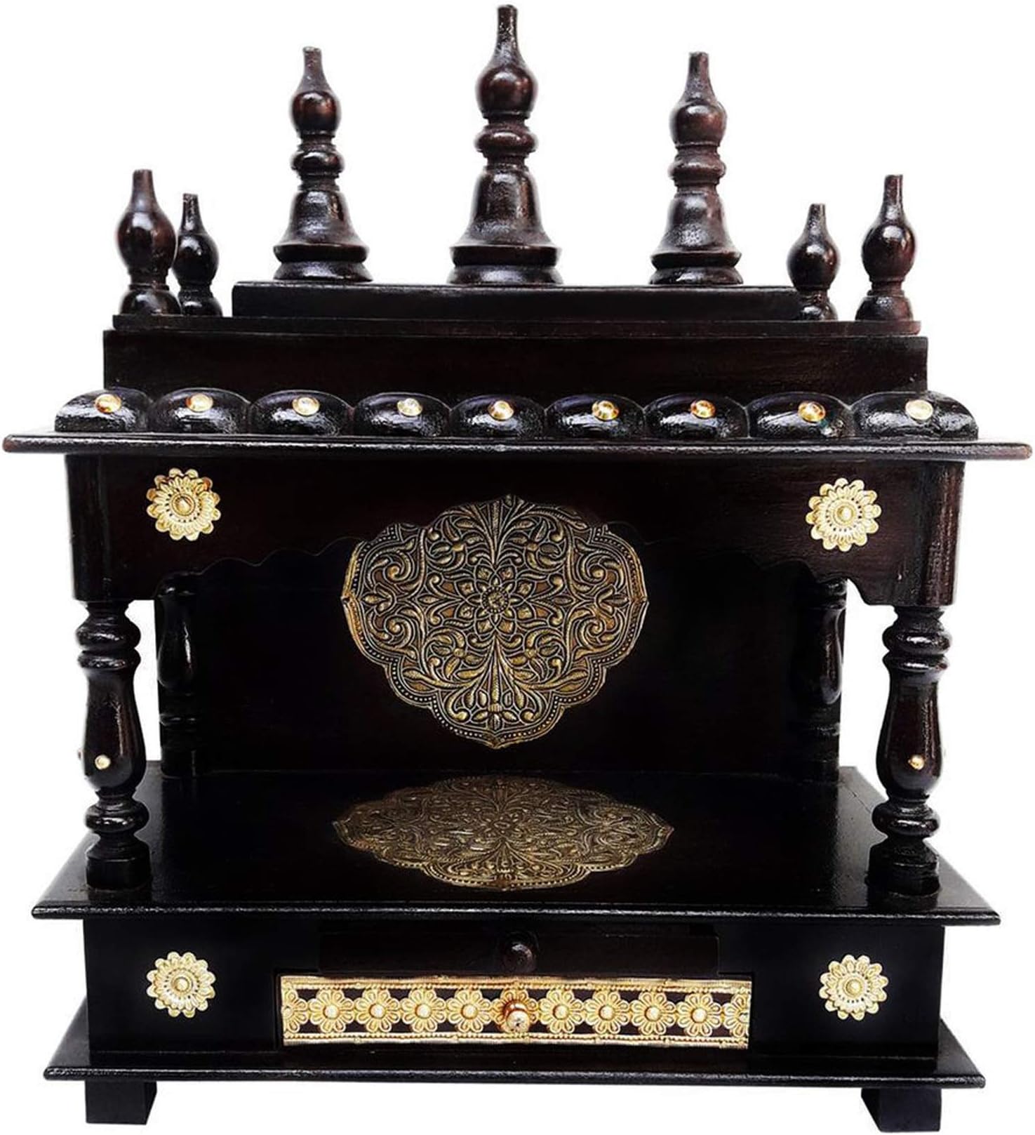 Wooden Handcrafted Temple Mandir Pooja Ghar Mandap for Worship Home Decor Art