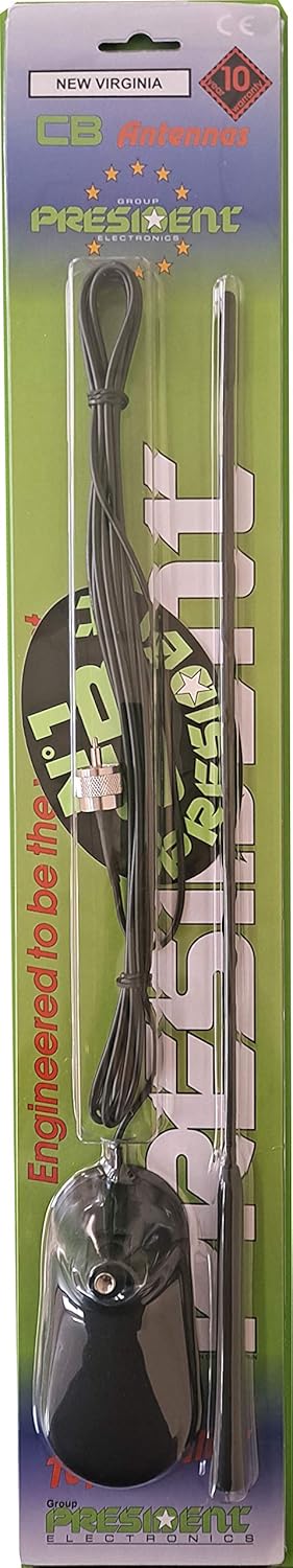 President Electronics New Virginia (Formerly Called New York UP) Magnetic Mount CB Radio Antenna: Car Electronics