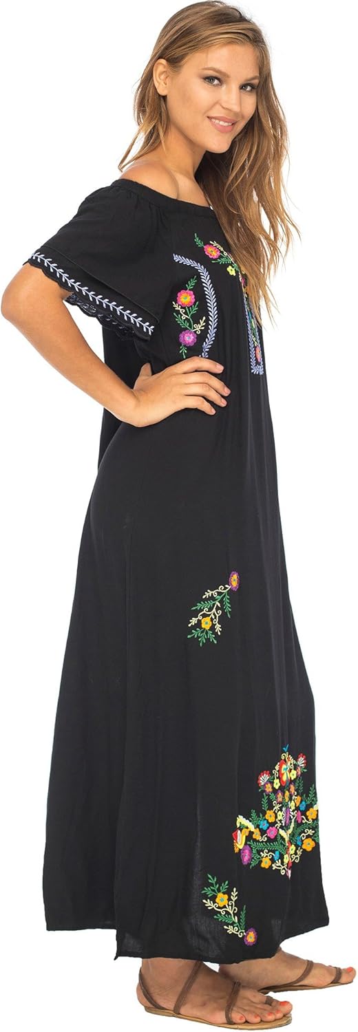 mexican embroidered maxi dress