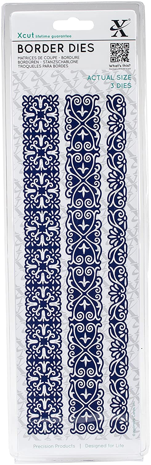 Xcut Vintage Border Dies 3 Pieces, Carbon Steel Art & Craft Carbon Cutting Tool Supplies For Beautiful Decoration, Card Making Gift Tag, Wrapping, Scrapbooking, Invitations, Crafters Companion