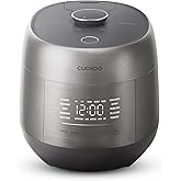 CUCKOO Twin Pressure Rice Cooker 6-Cup Uncooked / 12-Cup Cooked with Induction Heating Technology, Silent Pressure System, Open Cooking Mode, Dynamic Display, Eco Inner Pot, Gray (CRP-PHTR0609FS)