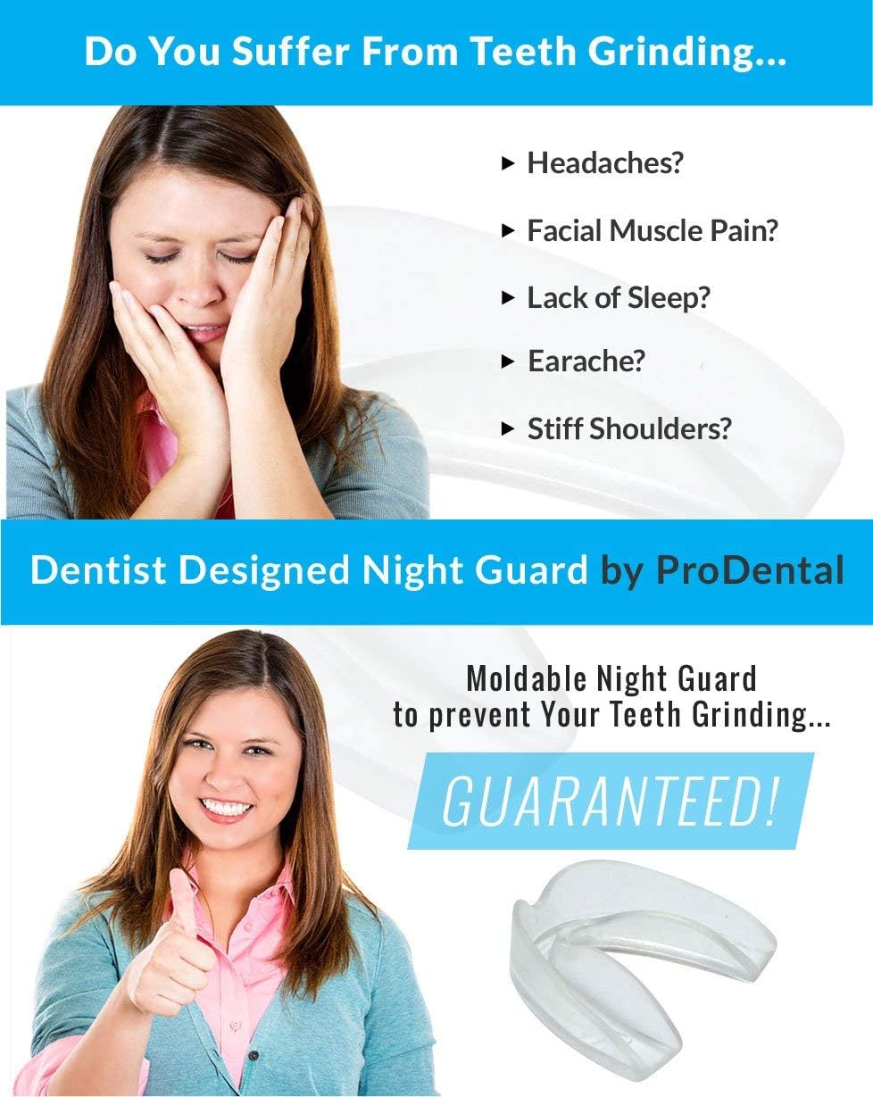 Mouth Guard for Grinding Teeth - 4 Pack | Thin and Trim Anti Grinding - Teeth Whitening Dental Guard | Stops Bruxism & Clenching | USA Made - No BPA, Includes Mouth Guard Case & Cleaning Tablets: Health & Personal Care