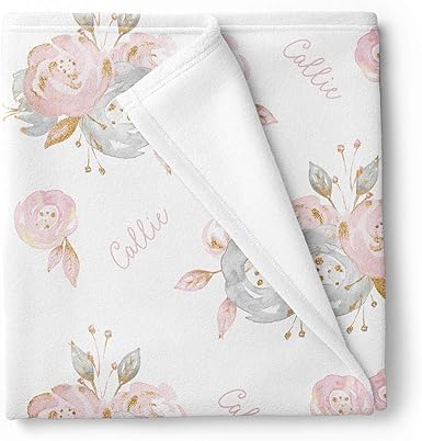 pink floral baby blanket