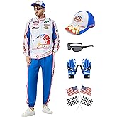 Deaboat Race Car Driver Men Costume,9Pcs Racing Jacket Outfits