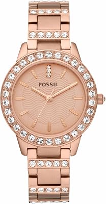 Montre pour femmes Jesse, mouvement à quartz, boîtier en acier inoxydable or rose de 34 mm avec bracelet en acier inoxydable, ES3020
