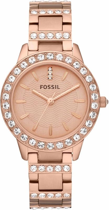 Uhr für Damen Jesse, Quarzwerk, 34mm Rose Gold Edelstahlgehäuse mit Edelstahlarmband, ES3020
