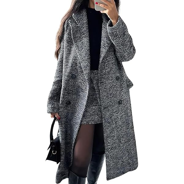 Amazon.com: xxxiticat Women's Plaid Trench Coat Double Breasted