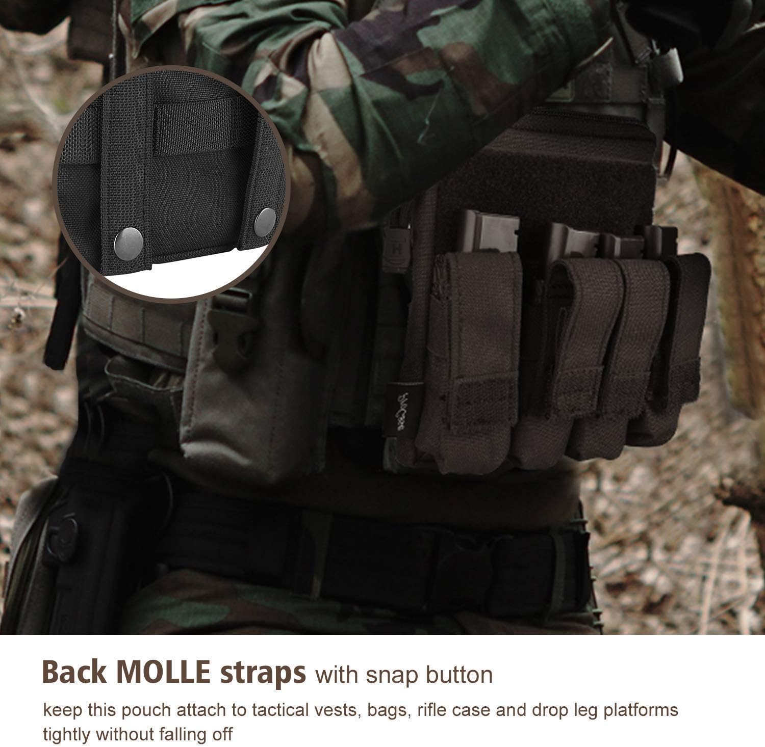 ProCase Concealed Gun Pouch Bundle with Tactical Pistol Mag Pouch Magazine Bag Clip Utility Tool Holder –Black: Computers & Accessories