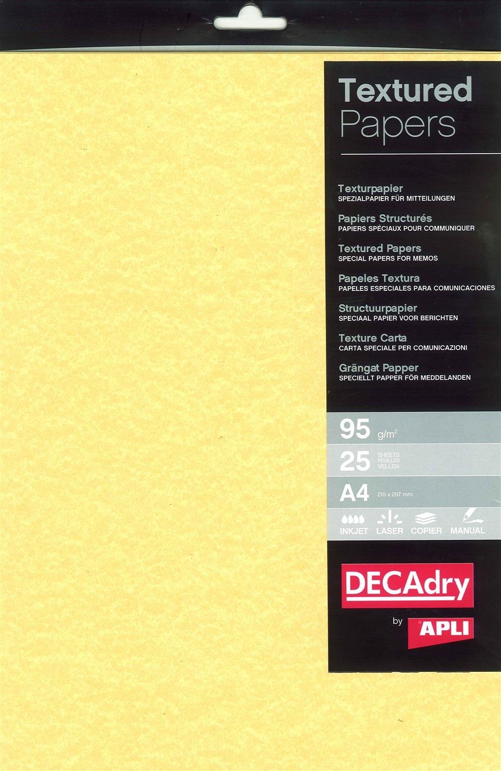 APLI scl2059 Paper Pack of 25 Sheets A4 95 g Parchment Gold