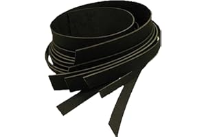Genuine Oiled Buffalo Leather Strips 8/9 ounce Black & Brown 46" to 52" (3/8"-4") (1-1/2" (38mm), Black)