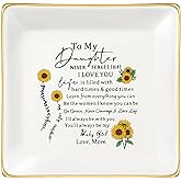 JoycuFF Daughter Birthday Gifts from Mom You are My Sunshine Christmas Mothers Day Gifts for Daughter Ceramic Ring Dish Jewelry for Her