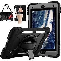 for iPad 9th/8th/7th Generation Case,iPad 10.2 Case 2021/2020/2019, with Cute Key Chain, Rugged Protective Case with 360°Rota
