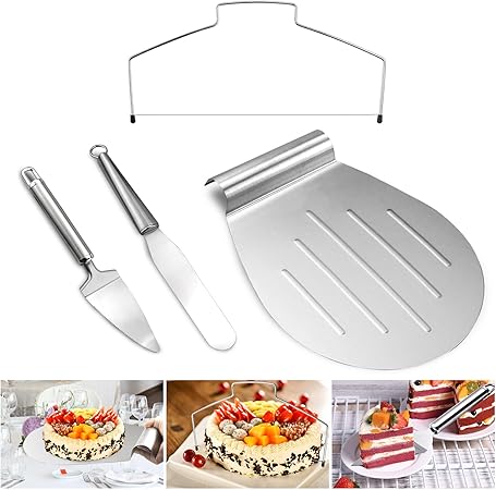 Set 6 Palette Torte Acciaio Inox - Paletta Servizio Dessert Con Lama Seghettata