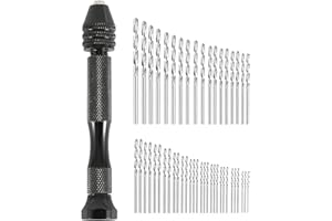 49 Pcs Vise Precision Pin Vise Set, Pin Vise Hand Drill Rotary Tool with 0.5-3mm Mini Twist Drill Bit for Wood Jewelry DIY