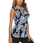 Koscacy Womens Golf Shirts Tank Tops for Women 2026 Loose Fit Sleeveless with Collar Yoga Athletic Running Shirts