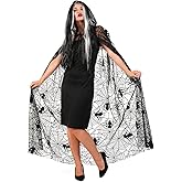 KalcyKizz Spider Web Poncho for Women Halloween Costume