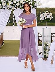 BeryLove Prom Dresses for Women Wedding Guest Ruffe