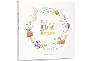 KEABABIES Keepsake Baby Memory Book, Girl, Boy - Beautiful First 5 Year Journal Book, 100 Pages Newborn Milestone Scrapbook, From Pregnancy to Age 5, First Time Mom Gifts for Baby Shower, Gender Neutral (Muse)