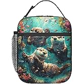 VANZEV Lunch Box for Women Men, Otters Insulated Lunch Box Reusable Portable Lunch Bag Cooler Tote Waterproof Lunch Container for Office Picnic Work Travel Hiking