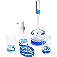 Locco Decor 5 Piece Acrylic Liquid 3D Floating Motion Bathroom Vanity Accessory Set Duck