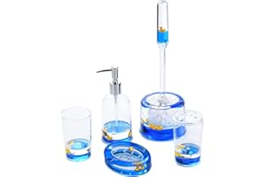 Locco Decor 5 Piece Acrylic Liquid 3D Floating Motion Bathroom Vanity Accessory Set Duck