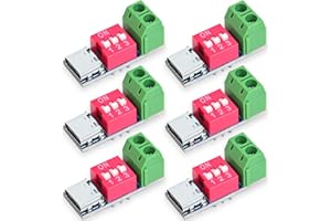 Seloky USB-C PD Trigger Module, PD/QC Fast Charge Decoy Board, USB Type-C to 5V/9V/12V/20V High-Speed Charging Power Delivery Boost Converter (6PCS)
