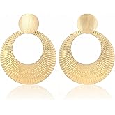 AUHUAYAO Disc Dangle Earrings for Women Big Drop Earrings Geometric Statement Earrings for Women