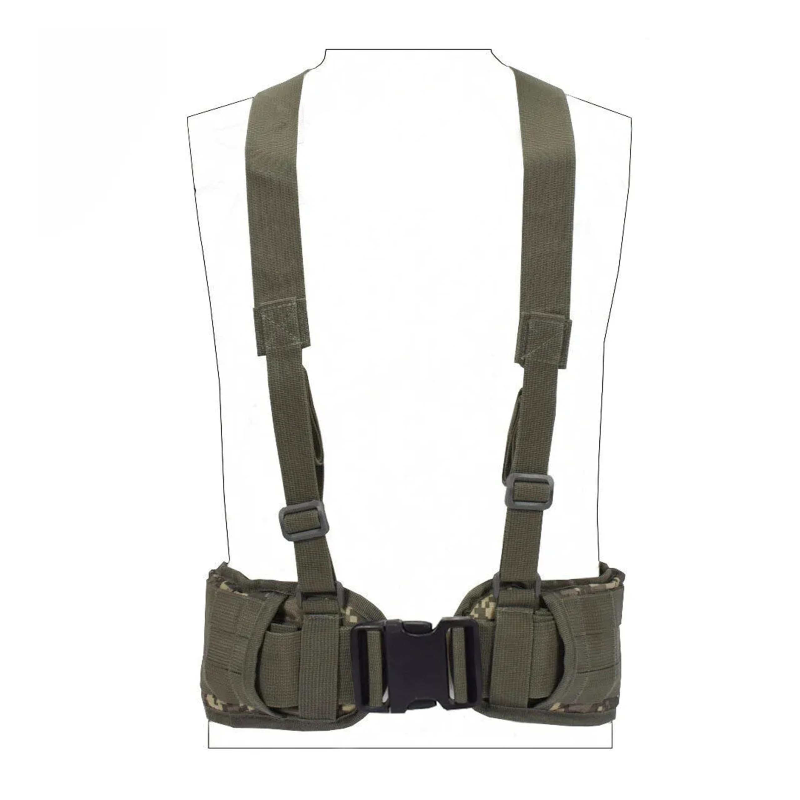 SINAIRSOFT Tactical Waist Belt with X-Shaped Suspenders Free Straps Airsoft Combat Padded Molle Belt CP