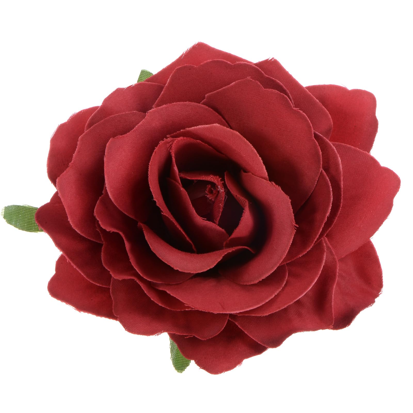 M METERXITY Rose Hair Clip, 4.33 Inch Flower Hairpin Fabric Floral Brooch for Bridal Wedding/Party/Women, 11cm, Dark Red