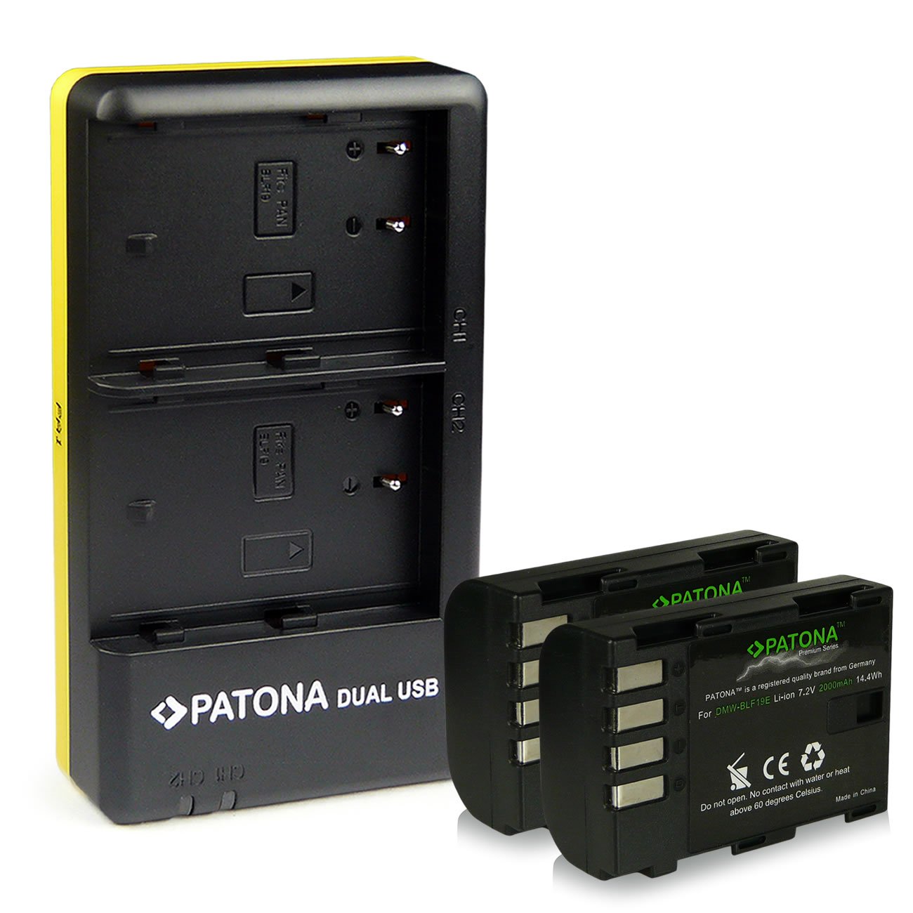 Caricabatteria Doppio Per Panasonic Lumix Con 2 Batterie DMW-BLF19 - 2000mAh - Foto 2