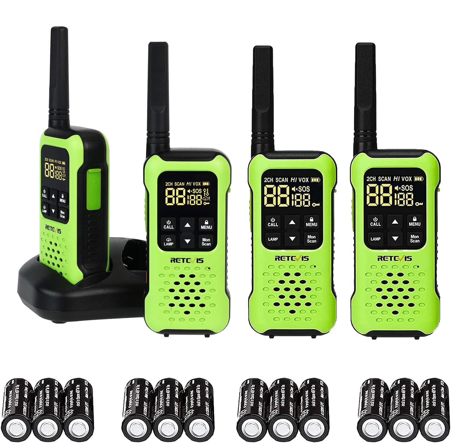 Retevis RT649P IP67 Walkie Talkies, Floating Walkie Talkies for Adults, Auto LED Flash when Floating, Robust, PMR446, VOX, 2 Way Radios for Fishing, Ski, Family Communication(2 Pair)
