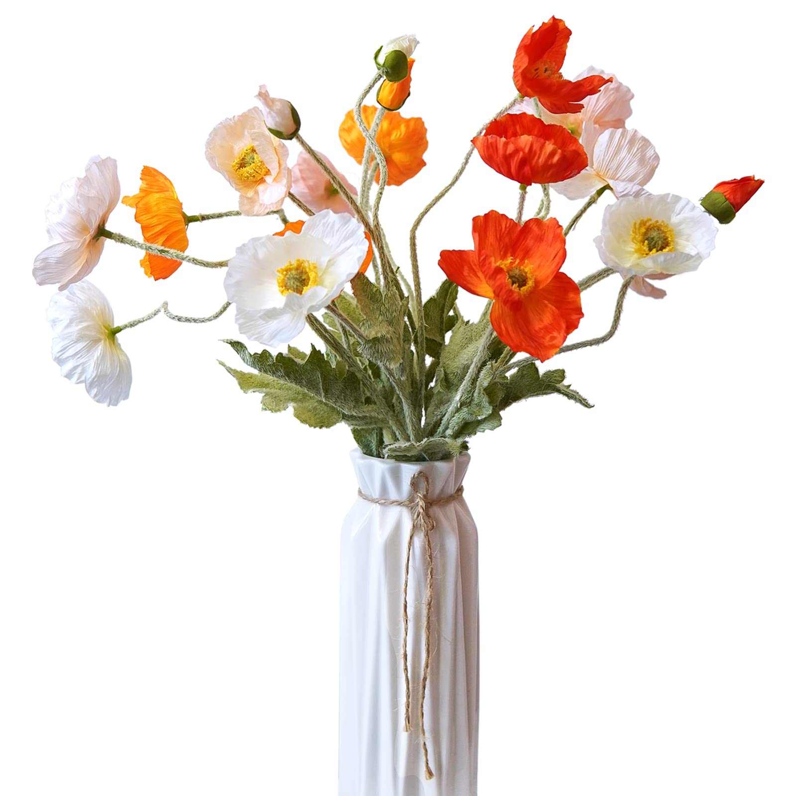 Photo 1 of Kainonnan Artificial Flowers 5Pcs Poppies Flowers Artificial Silk Flowers for Home Office Wedding Outdoor Decor (Mixed Colors)