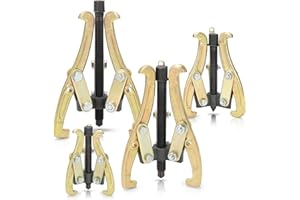 MOFEEZ 3" 4" 6" 8" 3 Jaw Gear Bearing Puller Removal Tool for Slide Gears, Pulley, and Flywheel（Gold）