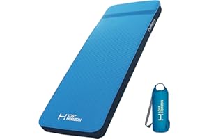 LOSTHORIZON Air & Foam Camping Mattress, Self-Inflating Sleeping Pad, 3" Thick, with Pump Sack, Single