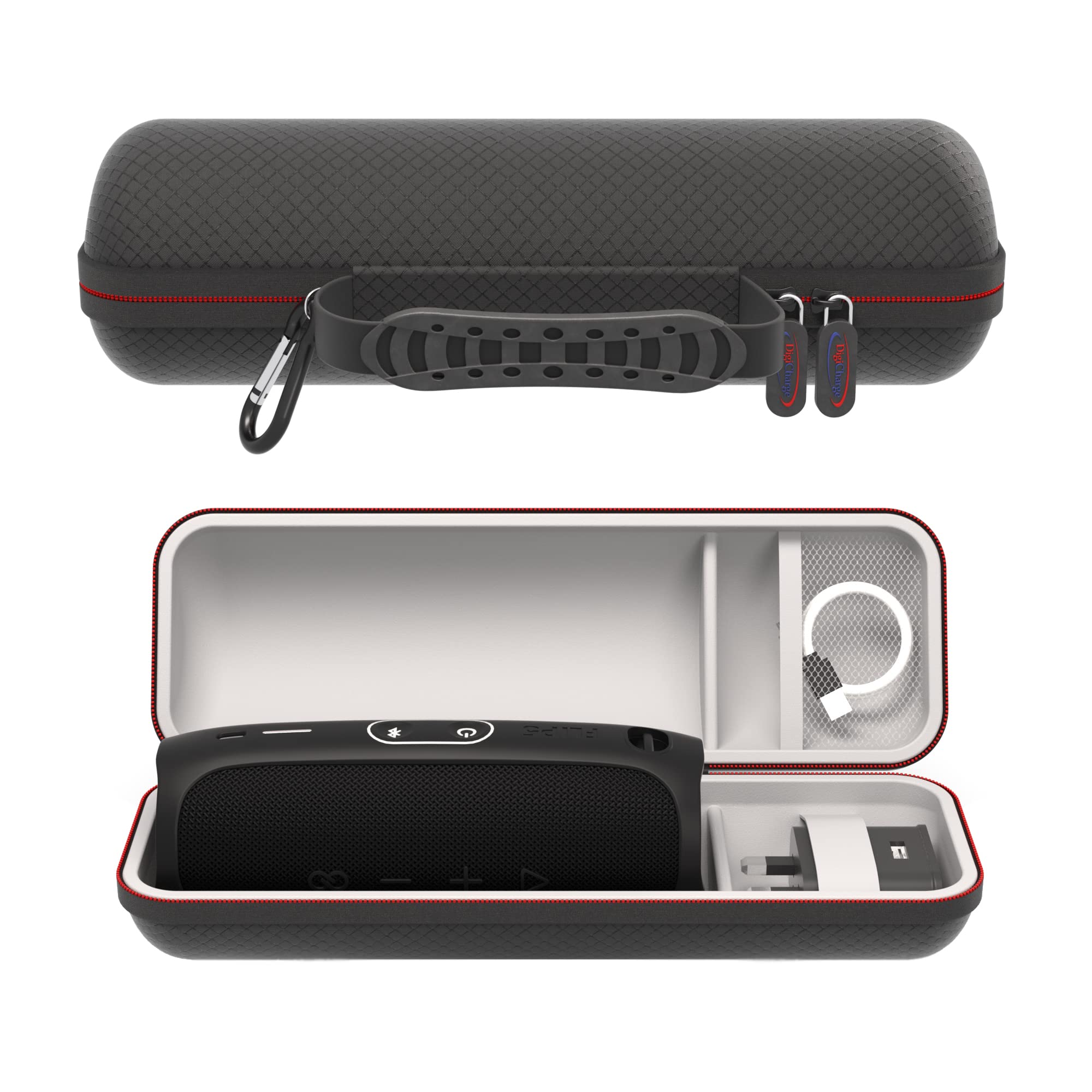 Digicharge Hard Carry Case For JBL Flip 7 6, Essential 2, JBL Tuner 3 2 / Flip 6 Martin Garrix ed. Ultimate Ears Boom 3 2 Portable Wireless Bluetooth Speaker Bag