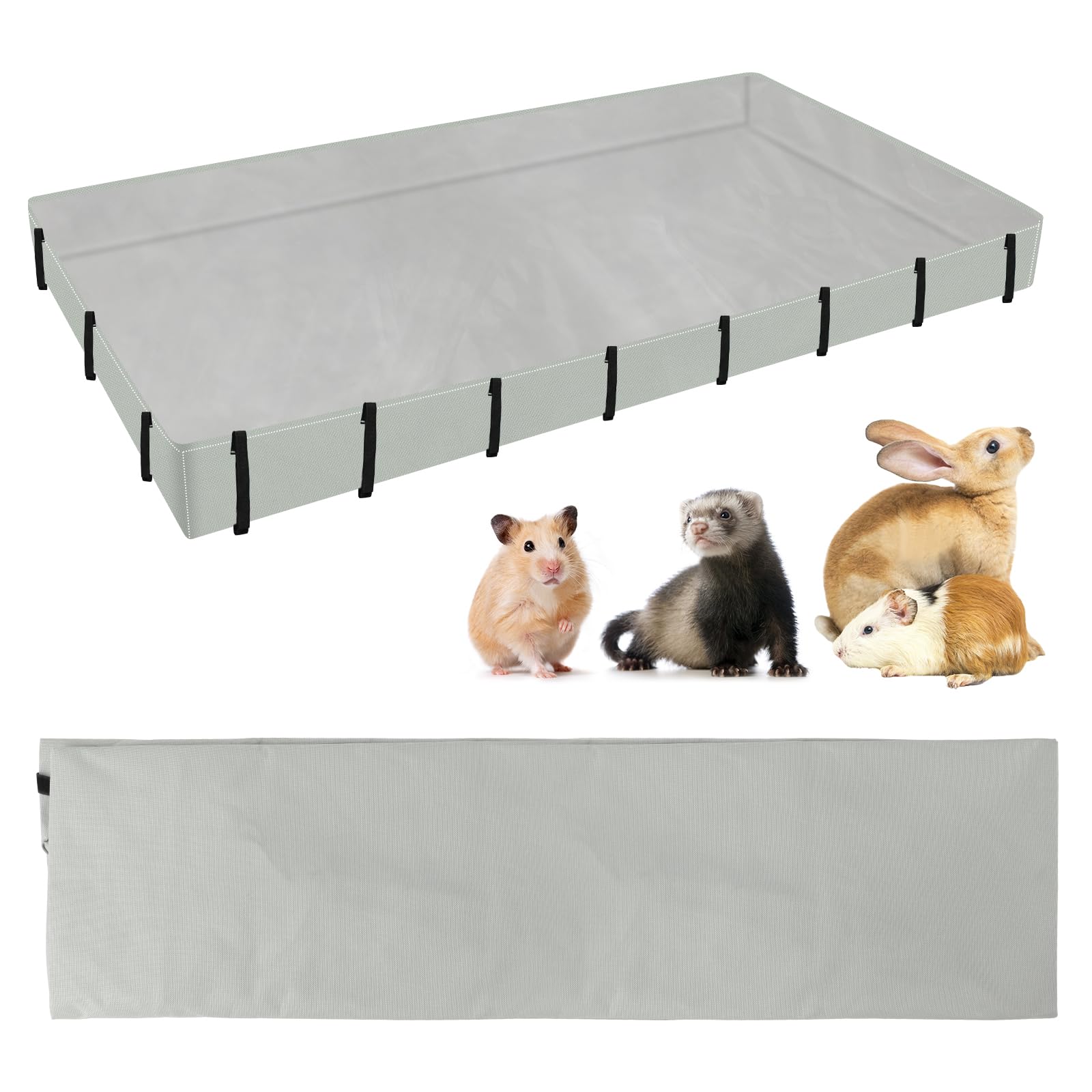 Photo 1 of Lonepetu Waterproof Guinea Pig Cage Tarp Bottom for C & C Grids Habitat, 48"*24" Washable Guinea Pig Cage Liner Base for Rabbits Hamsters Hedgehogs Ferrets Small Pets (No Cage)