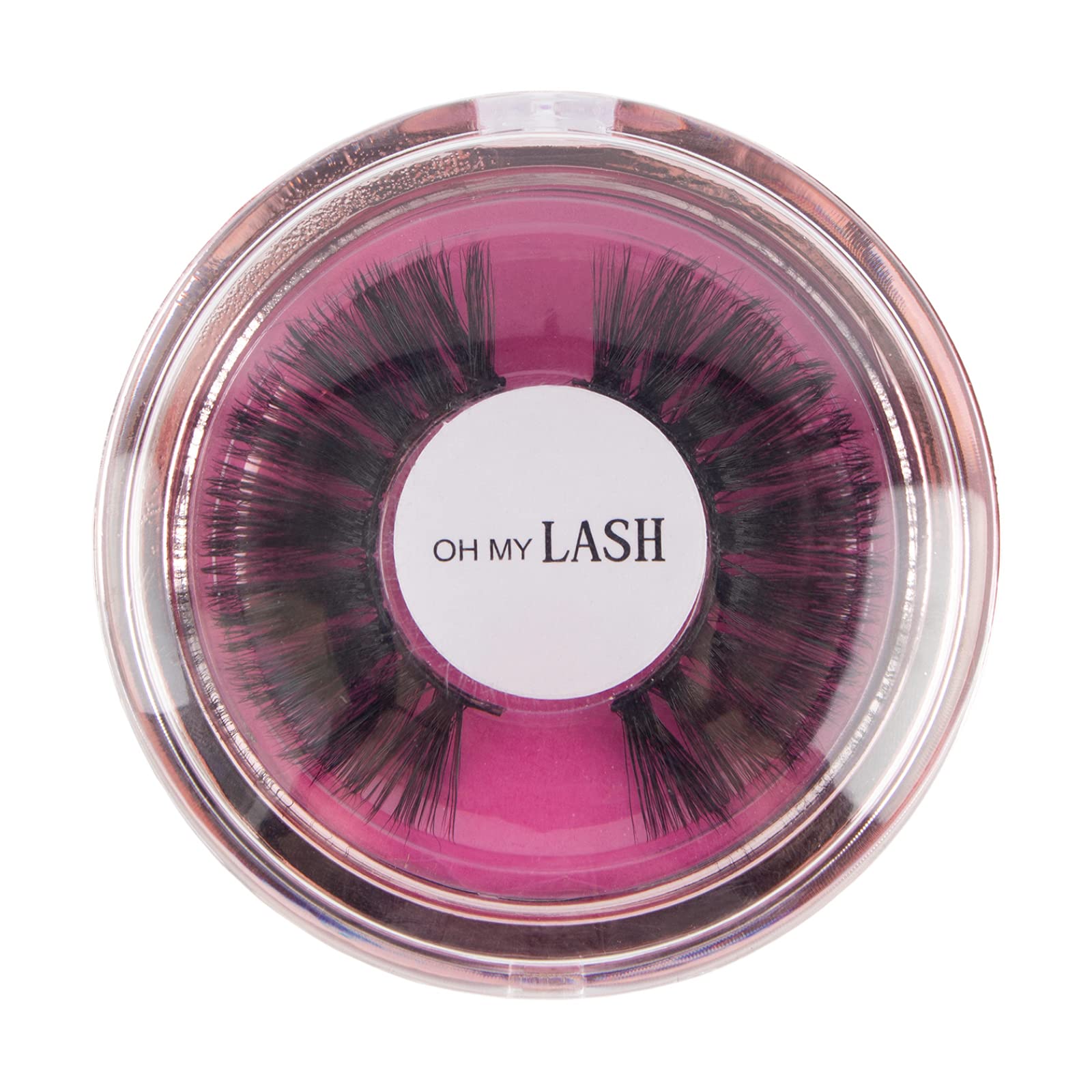 OH MY LASH Black Faux Mink False Strip Eyelashes in Rose Gold Reusable Lashes Case, Individual, Self Love