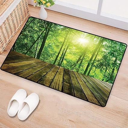 Amazon モウヴェ サーモン Mauve Salmon Lilac テトロピカルバスマット ビーチホライゾン オンアイランドマジカル アイドルリック 天気ランドスケープ ドアマット 内側 バスルームマット 滑り止め裏地 32インチ X 48インチ 24 X36 W60cm X L90cm Zojihouse