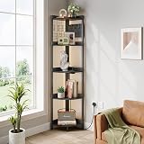 Dripex Corner Shelf with Power Outlets USB Lights 5 Tiers 67 Tall Black view 7