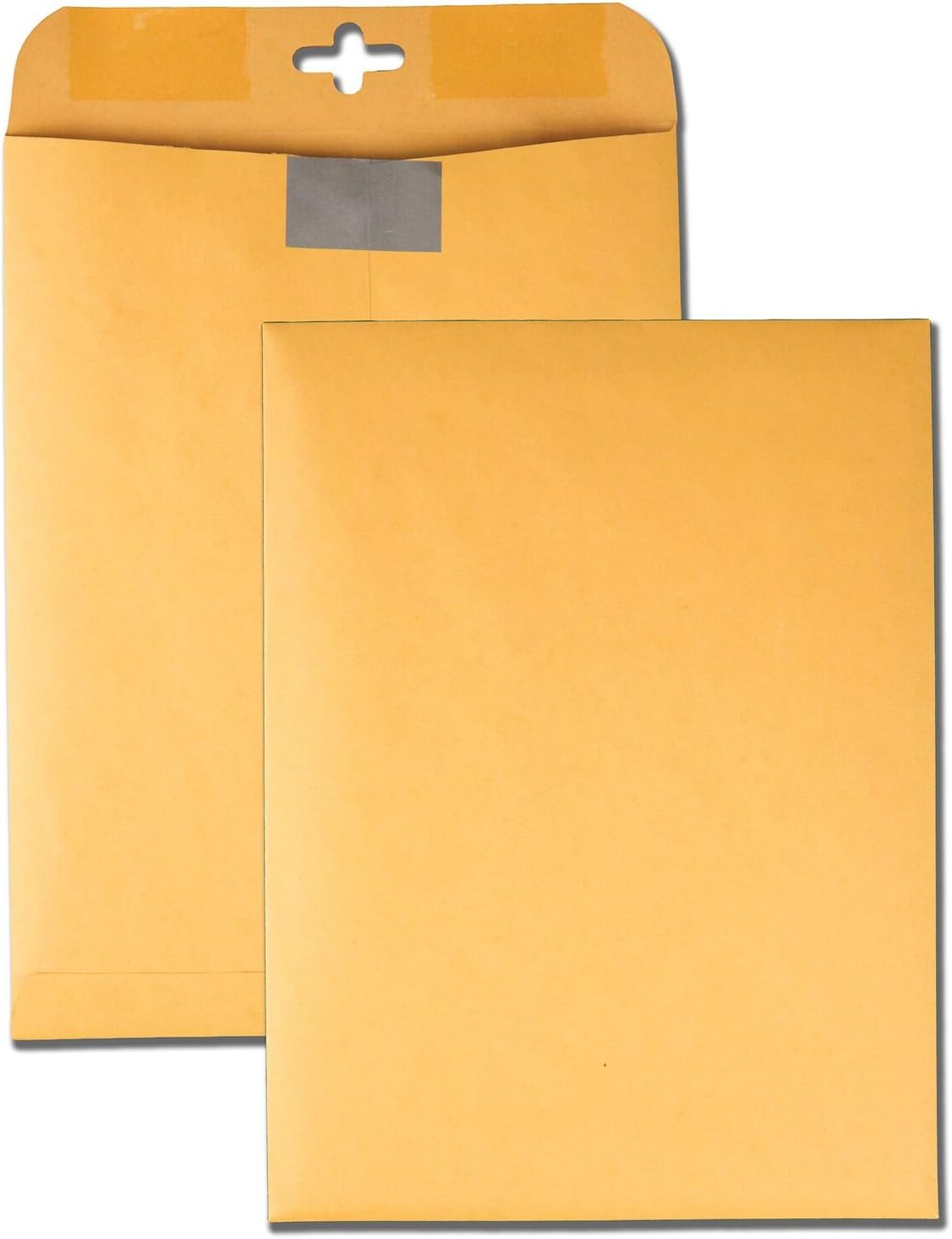 Quality Park 9 x 12 Postage Saving ClearClasp Envelopes, with Reusable Redi-Tac Closure & Gummed Flap, 28 lb Kraft Paper, 100 per Box (QUA43568) : Office Products