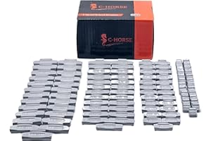 C-HORSE 100Pcs P Series Clip on Wheel Weights Assortment for Hammer Type Rim Balancers, 0.25oz, 0.50oz, 0.75oz, 1.0oz, 25pcs 