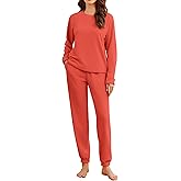 Ekouaer Womens Fleece Pajamas Sets Long Sleeve Lounge Set Jogger Sets 2 Piece Flannel Pjs Winter Sleepwear Loungewear