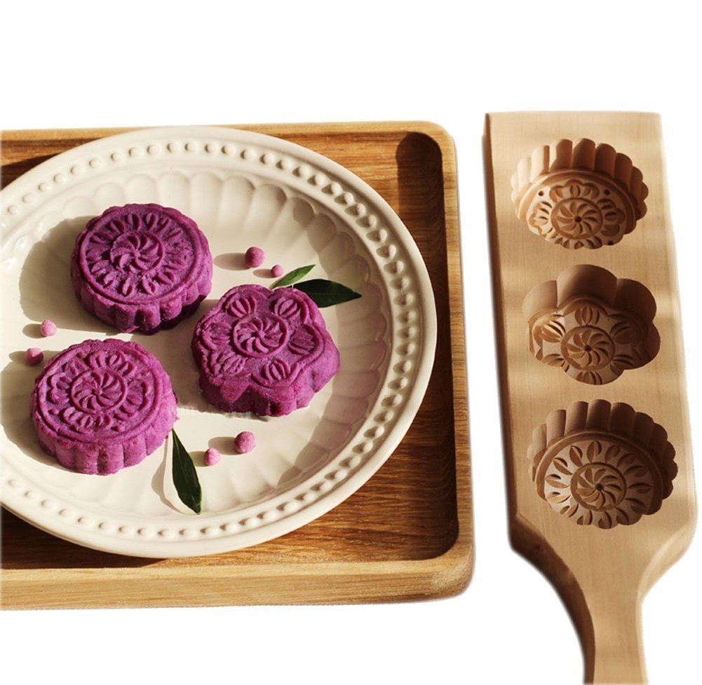 MoonCake Mold Chinese Traditional Wooden Moon Cake Cookie Baking