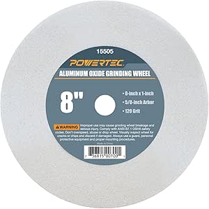 Powertec 15522 Aluminum Oxide Grinding Wheel 100 Grit, 8" X 1 - View #9